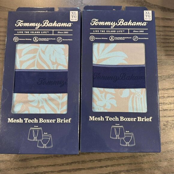2 X Tommy Bahama Tropical Print Mesh Tech Underwear Boxer Briefs $60 - Picture 8 of 10